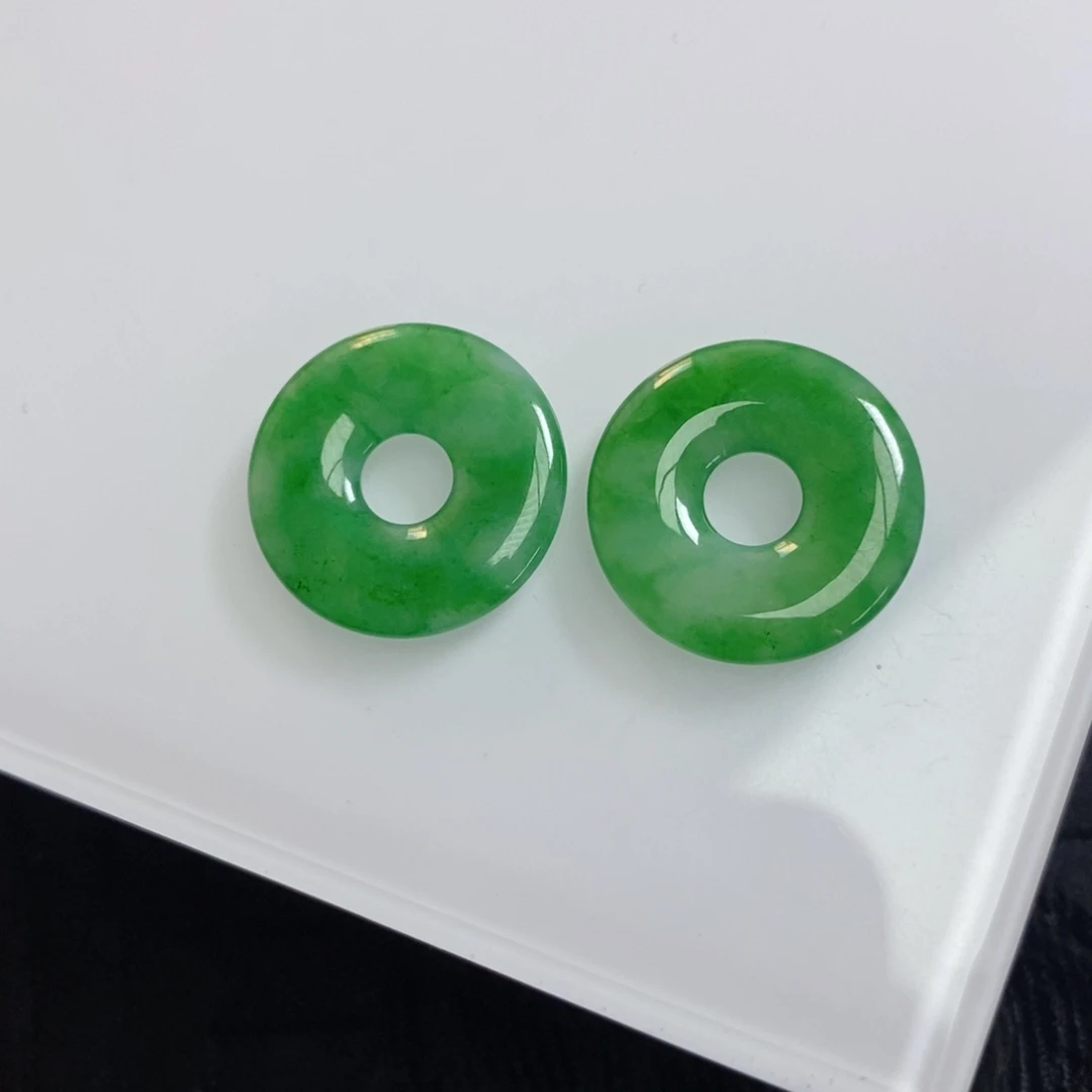 翡翠未镶嵌耳饰飘辣阳色花甜甜圈