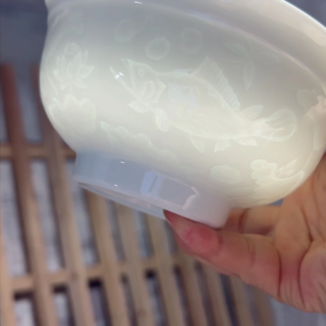 碗纯白5.5寸年年有鱼饭碗