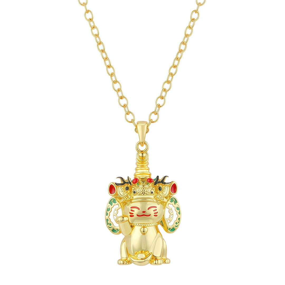 黄铜吊坠 狮贡原创手工2025爆款百搭招财虎狮吊坠项链时尚精美