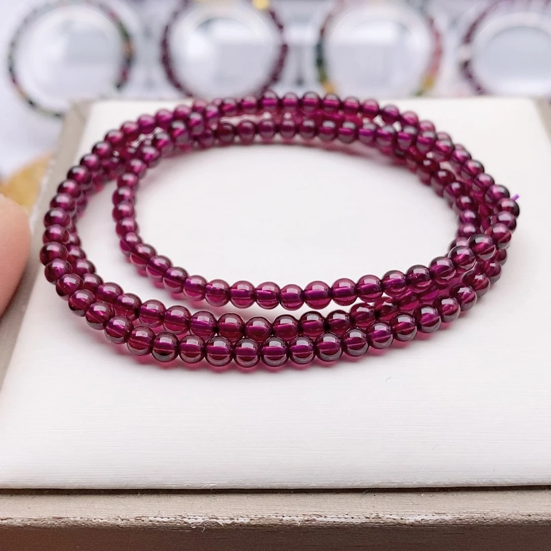 【闪购商品】石榴石（紫牙乌）手链未镶嵌4.1