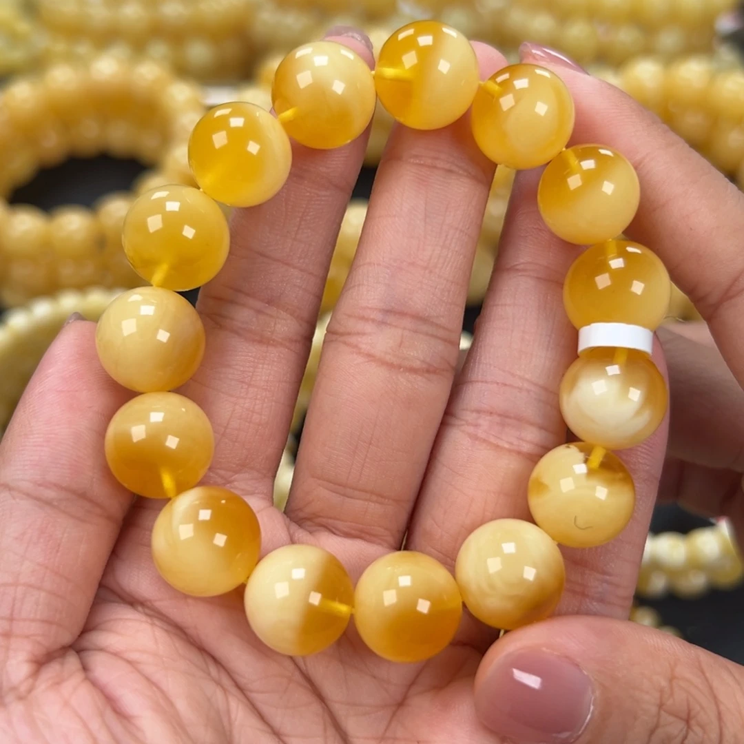 琥珀未镶嵌手链22克