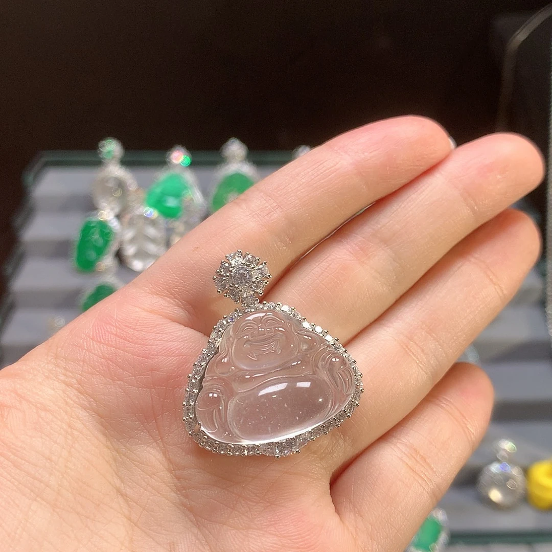 石英质玉银S925镶嵌颈饰