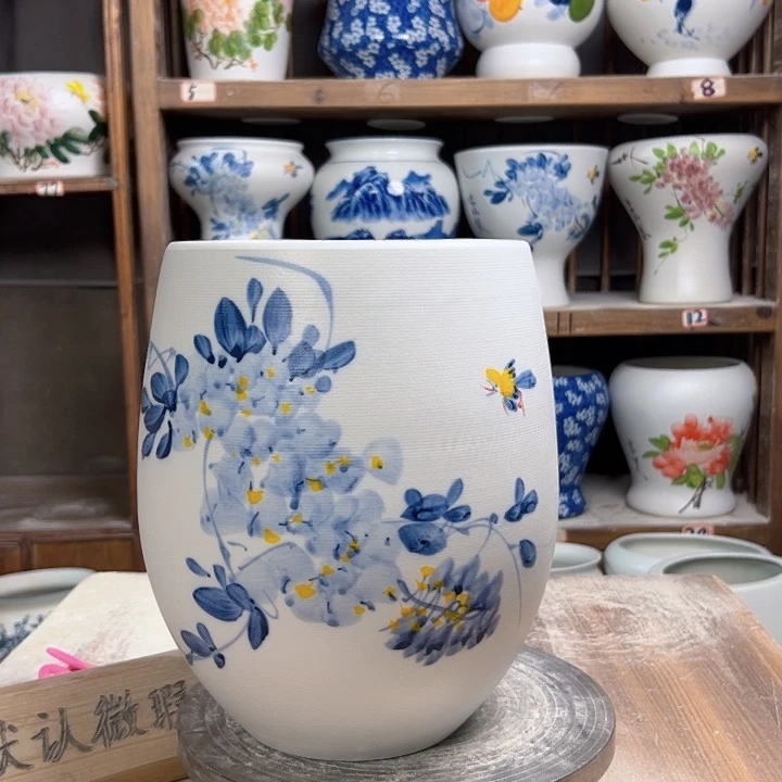 陶但盆兰兰紫藤新款陶瓷新款陶瓷微