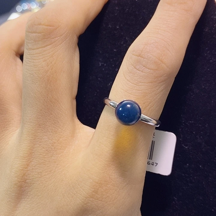 蓝珀未镶嵌珠宝奇石墨西哥蓝珀戒指