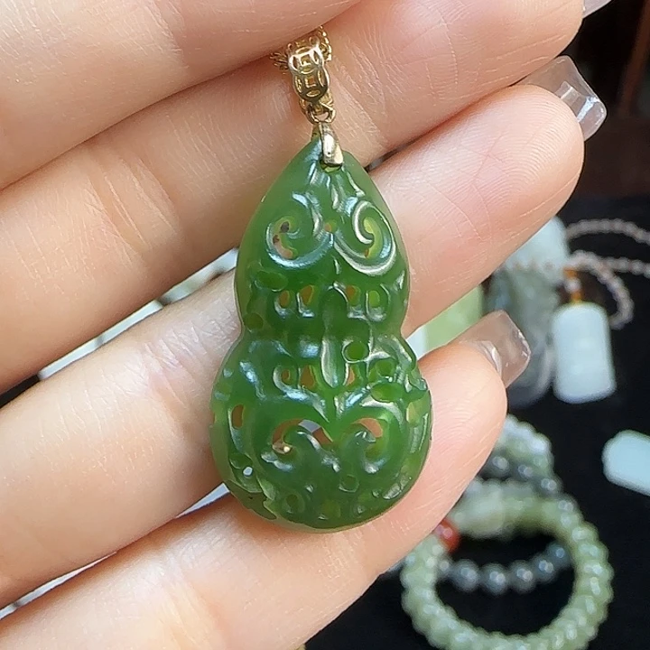 和田玉银S925镶嵌颈饰定制发货