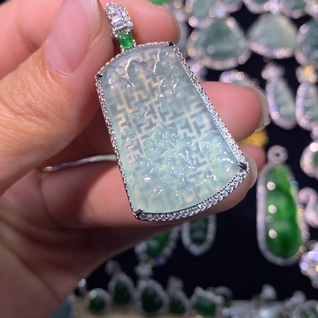 翡翠未镶嵌颈饰天然