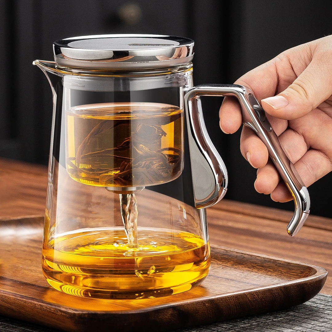 新款玻璃飘逸杯茶水分离泡茶壶一键茶水分离杯大容量泡茶壶冲茶器
