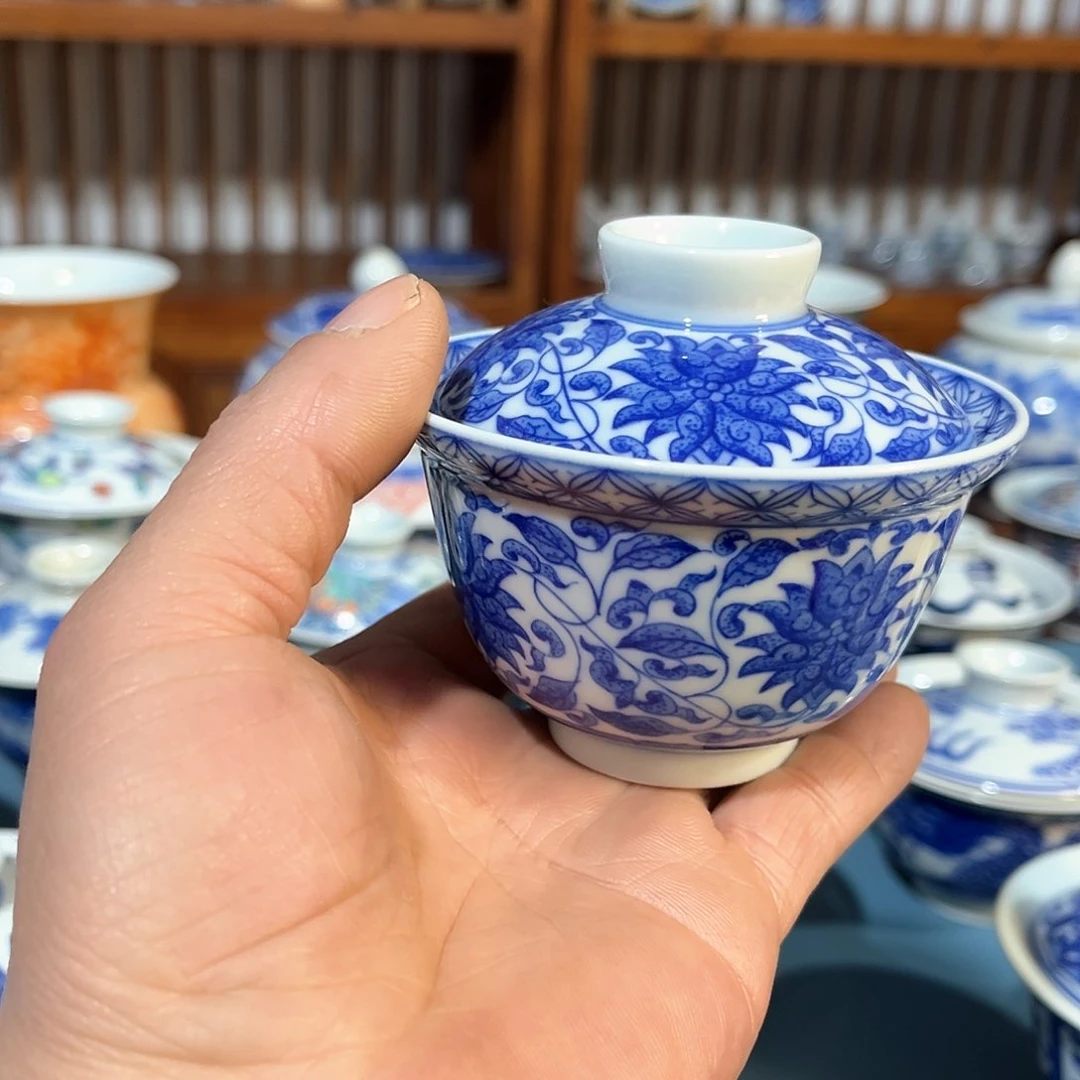 錡镇堂手工手绘盖碗