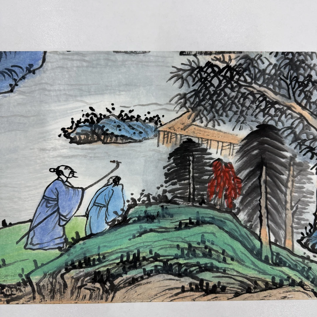 沈石田绘画0.5pc山水+书法