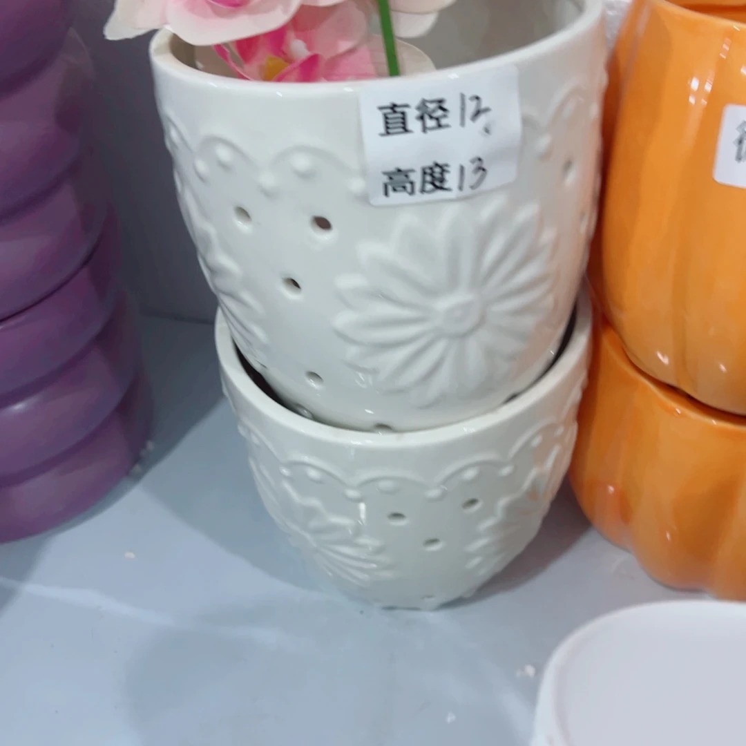 有孔，陶瓷花盆满10米包邮发货