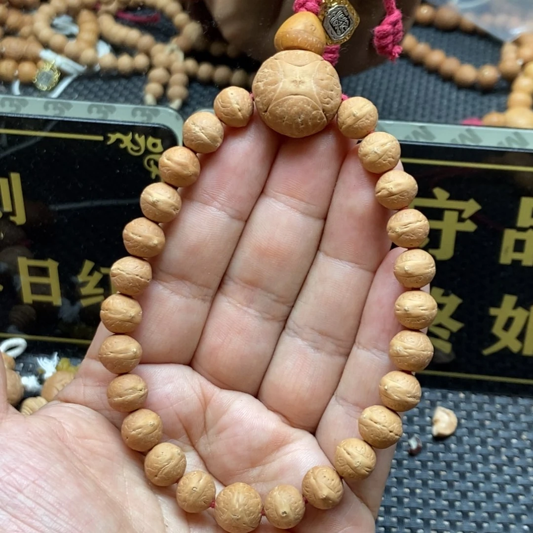 凤眼菩提吊坠9+实心头货手串
