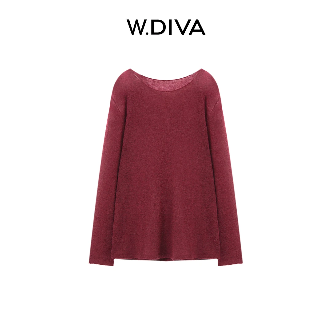 W.Diva【日常序章】桑蚕丝羊毛羊绒毛衣蝉翼感慵懒风松弛53Z202990