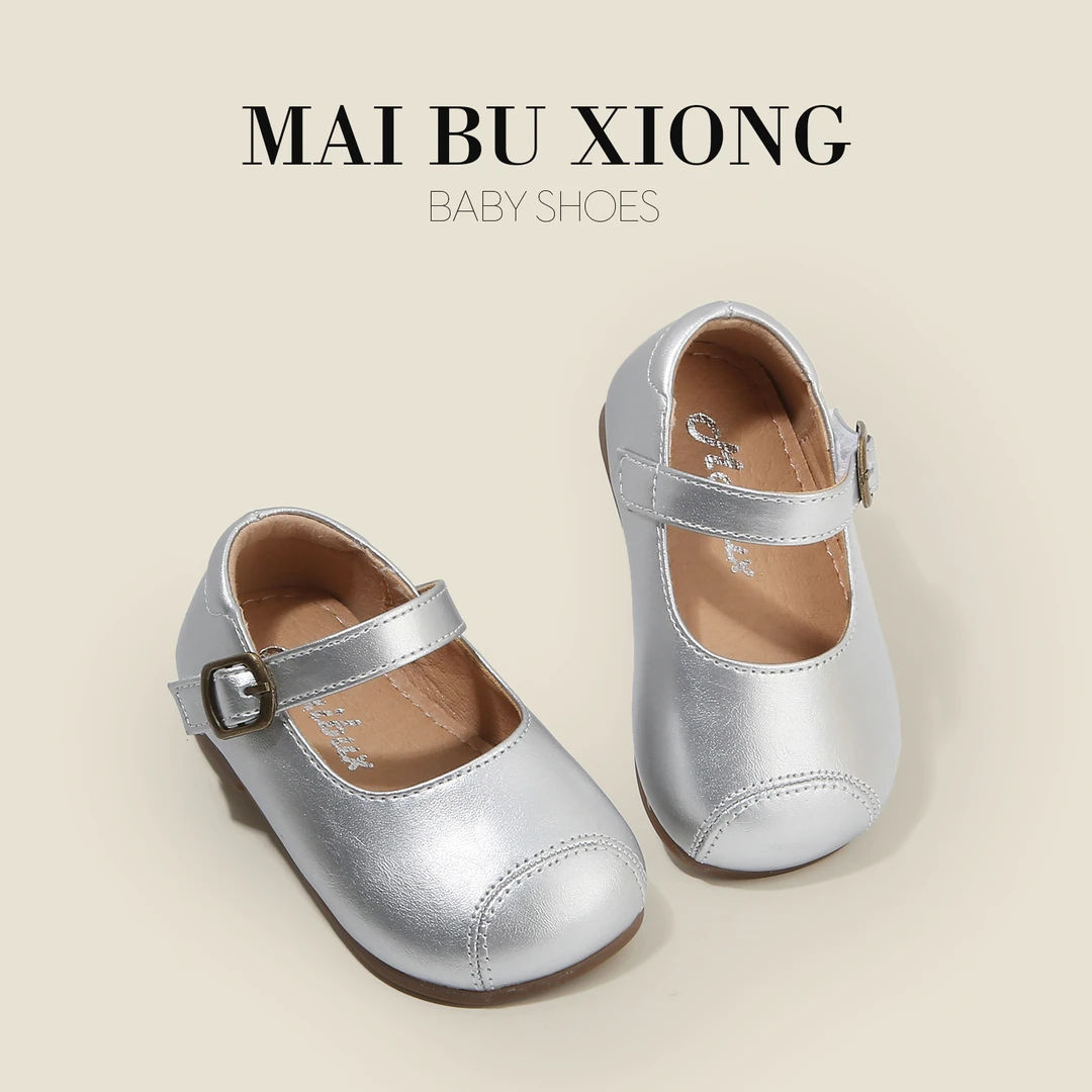 麦布熊1一2岁女童公主小皮鞋秋季新款女宝宝防滑学步鞋婴儿童单鞋