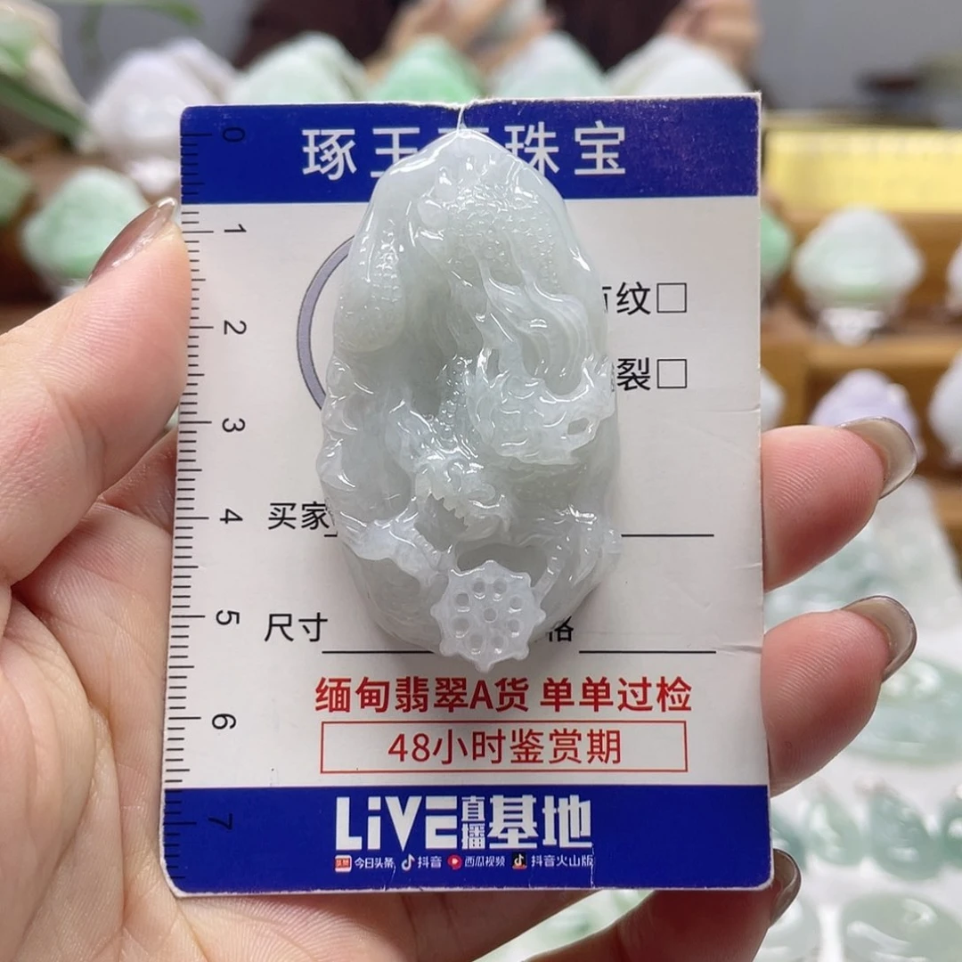 颈饰未镶嵌翡翠龙牌