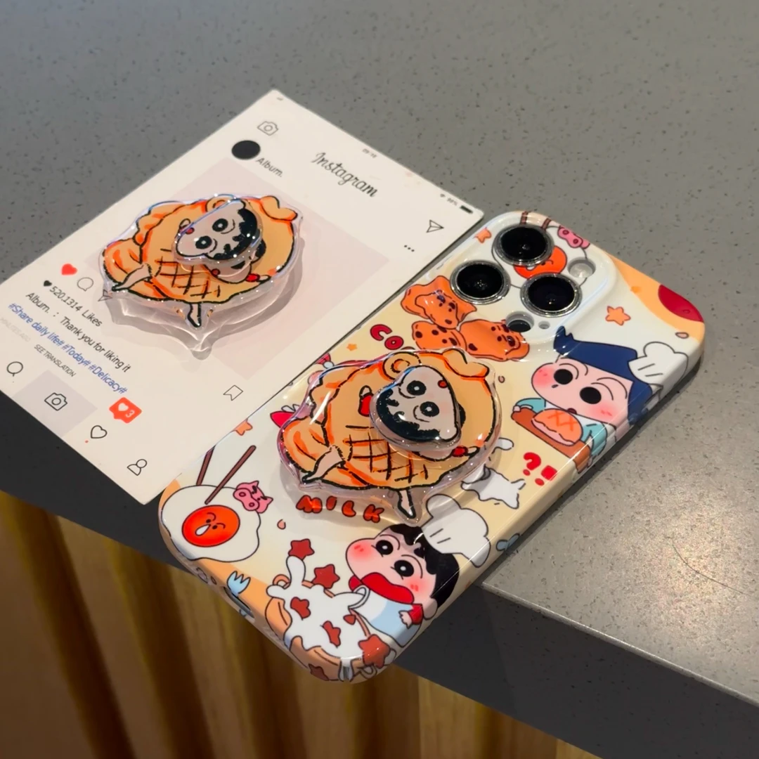 BANCA春日部小新支架适用苹果17/16手机壳华为oppo小米15vivo套