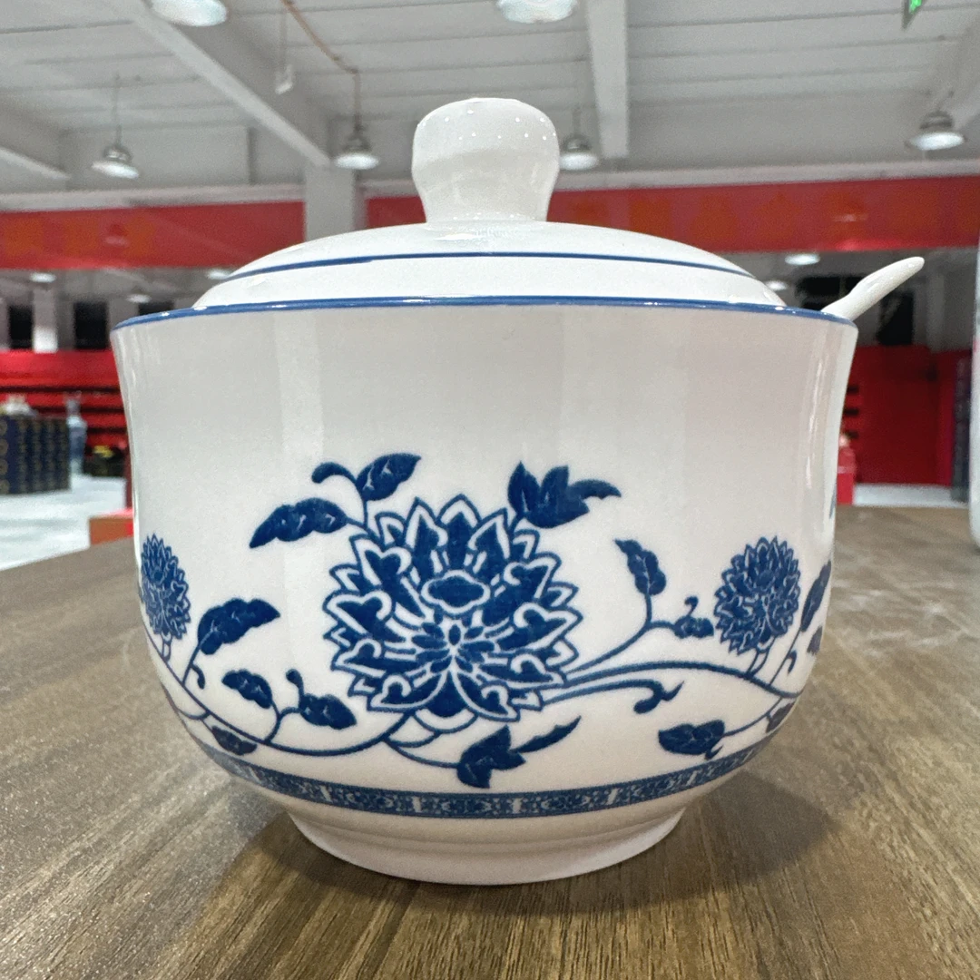 【袁氏瓷业】4.5英寸青花韵调味罐