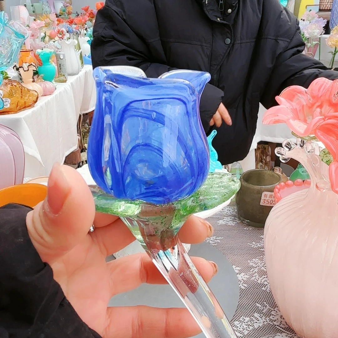 瑕疵不退不换琉璃花瓶艺术品