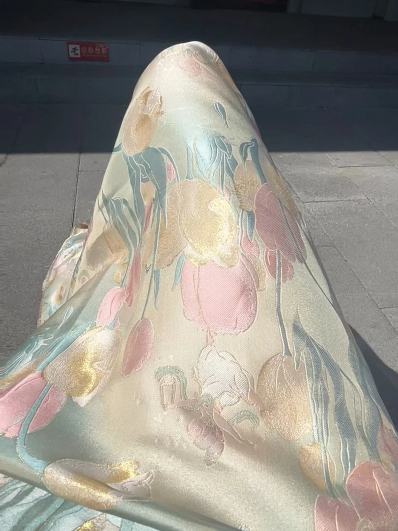 李德喜【郁金香】38姆米织金宋锦丝绸现货发（无退换