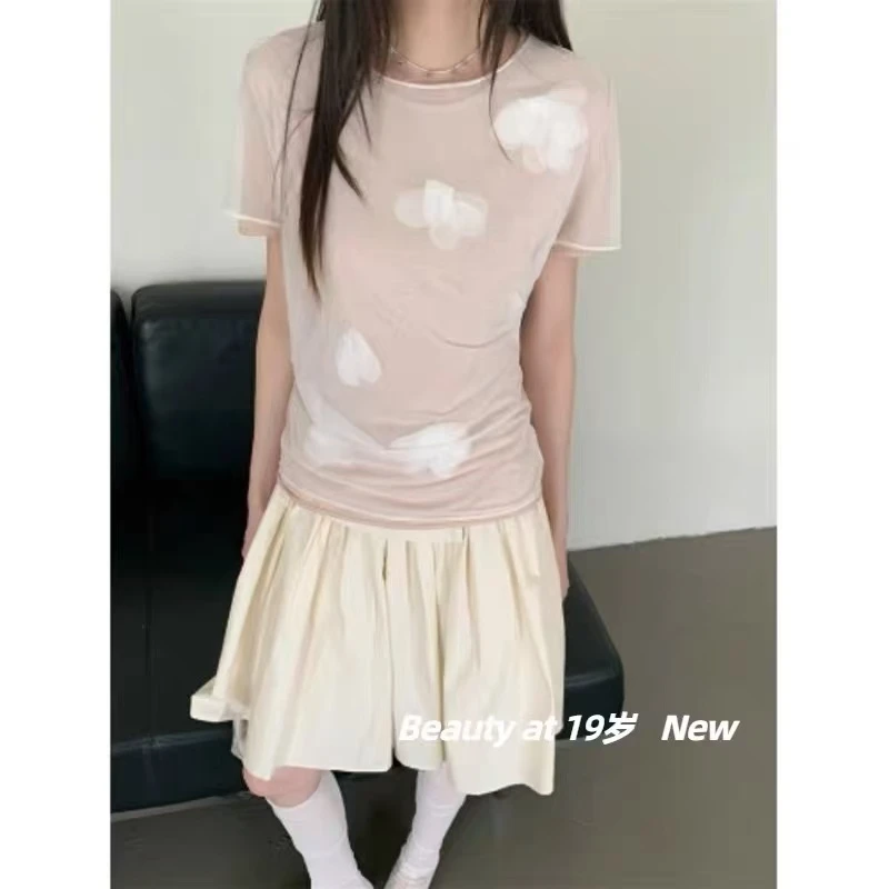 小橙子 白色半裙