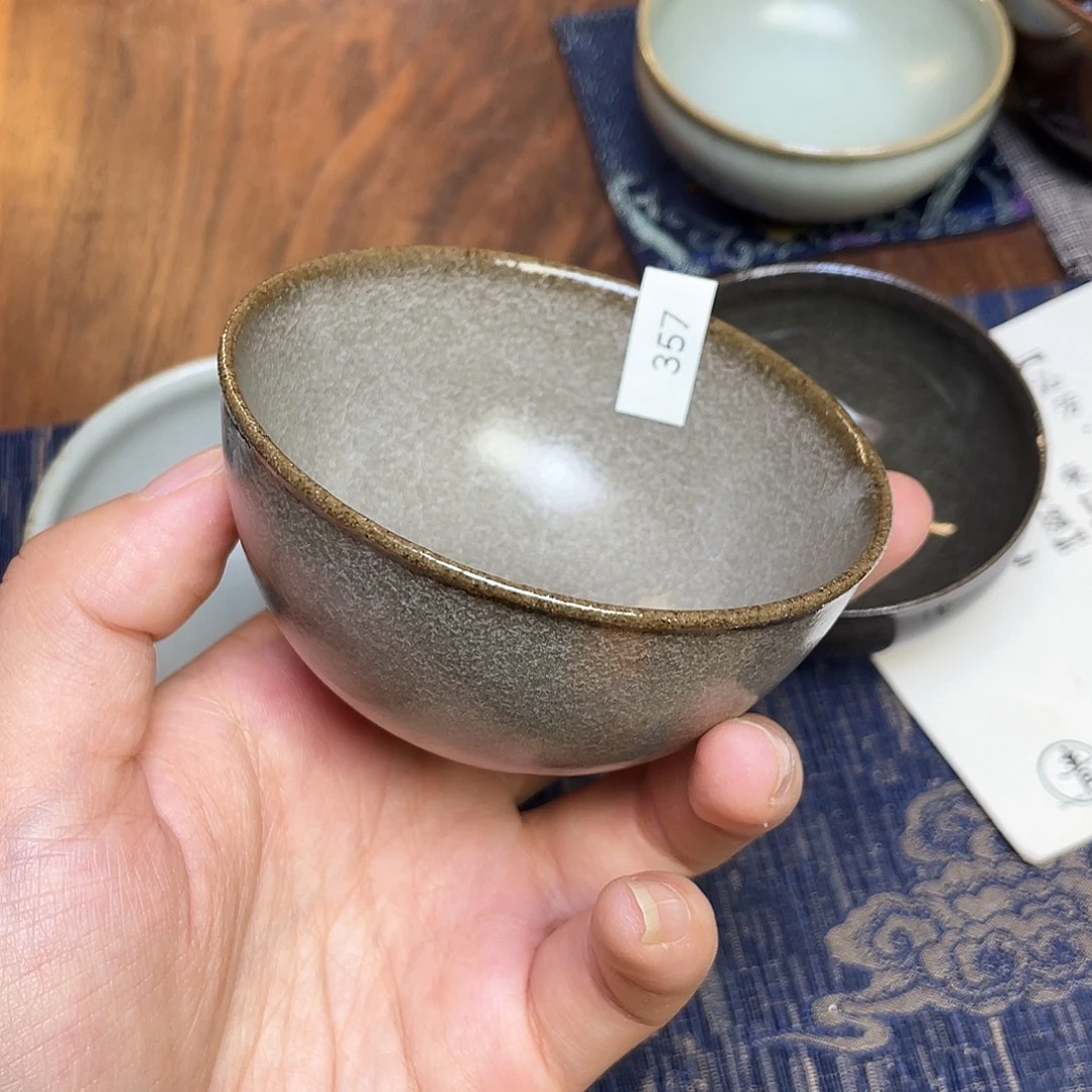 心***黑茶盏357 福临号建盏薄胎柴烧