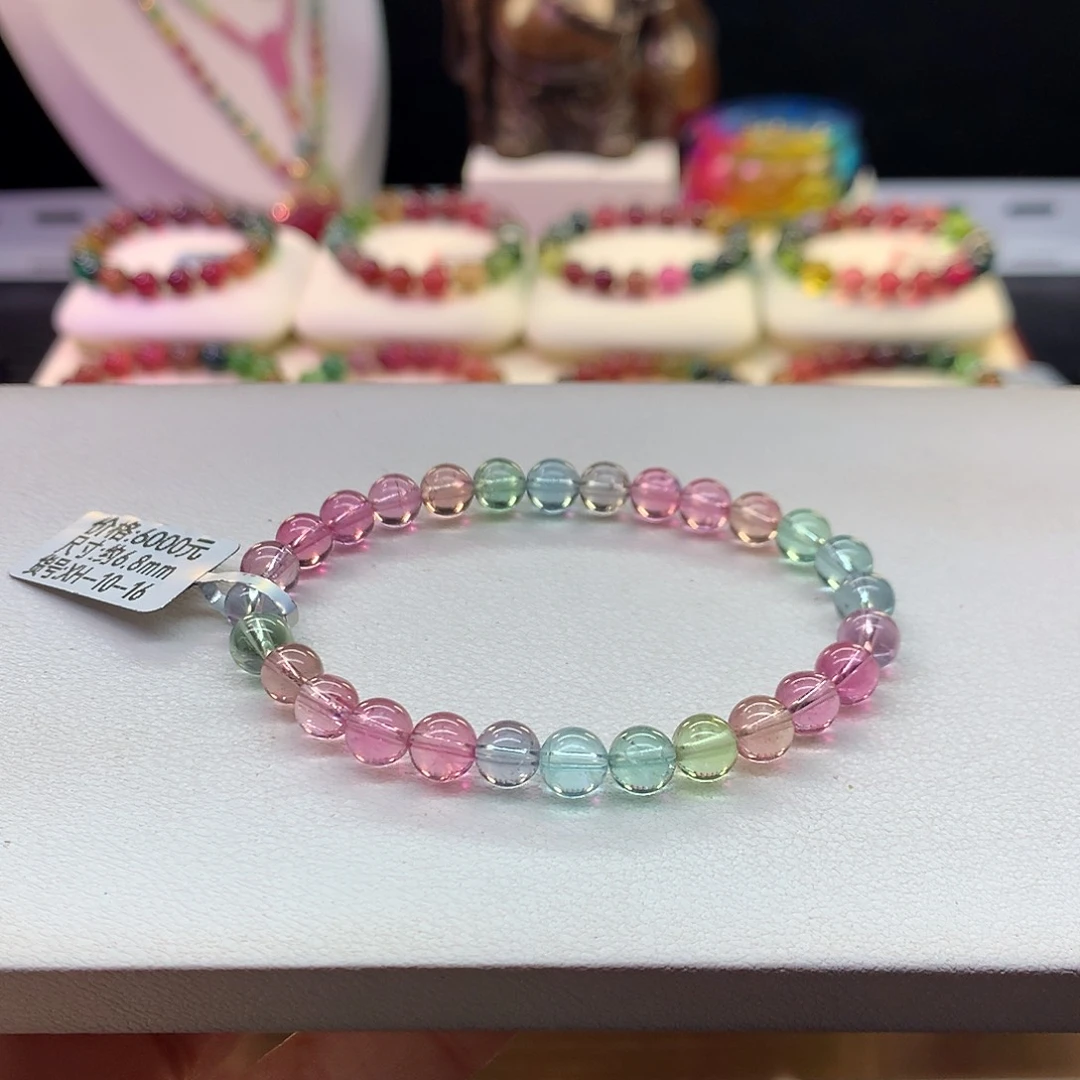 盛***罗碧玺手串未镶嵌6.8/人鱼姬净度。