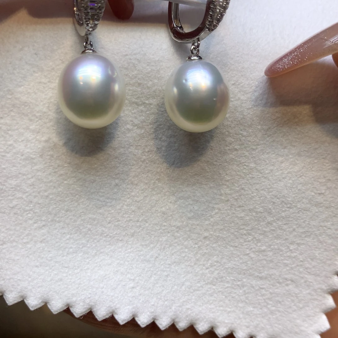 银S925镶嵌耳饰海水珍珠