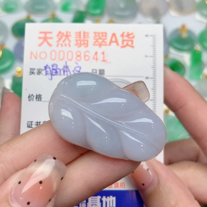 翡翠未镶嵌颈饰叶子