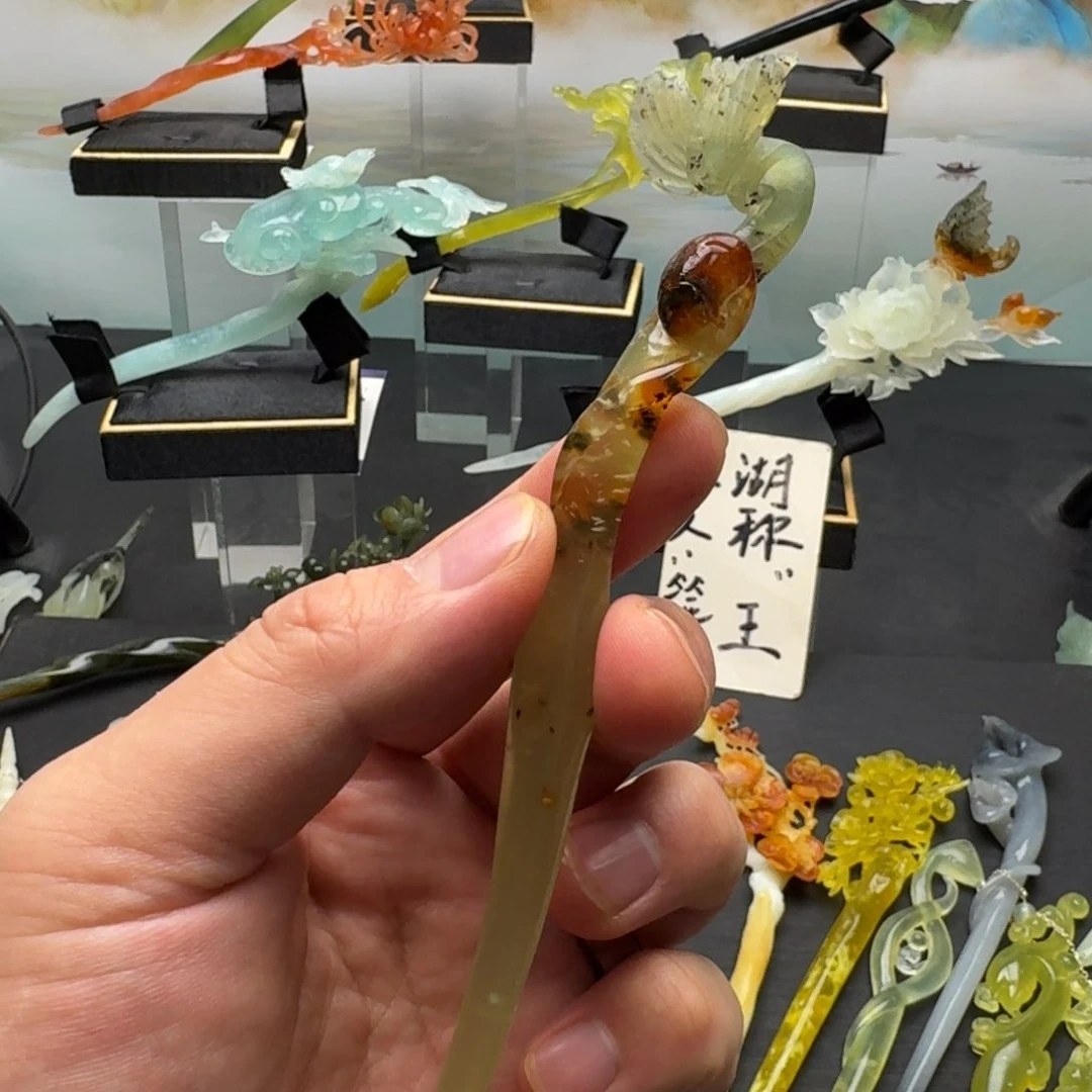 岫玉发饰未镶嵌明君玉簪就是好看