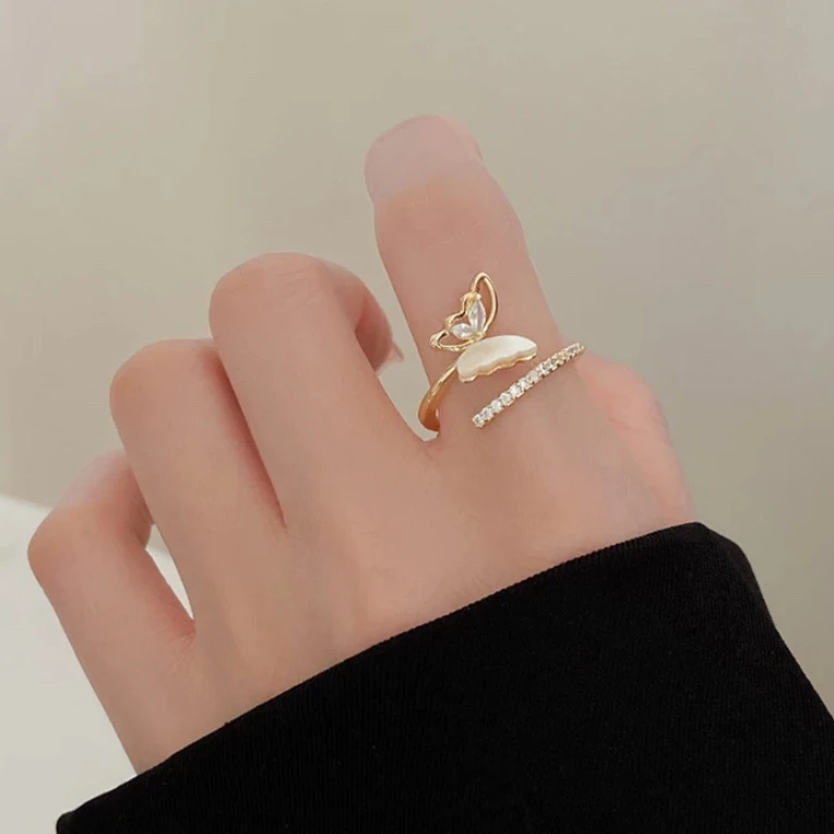 铜合金戒指 《货号6711》蝴蝶开口戒指