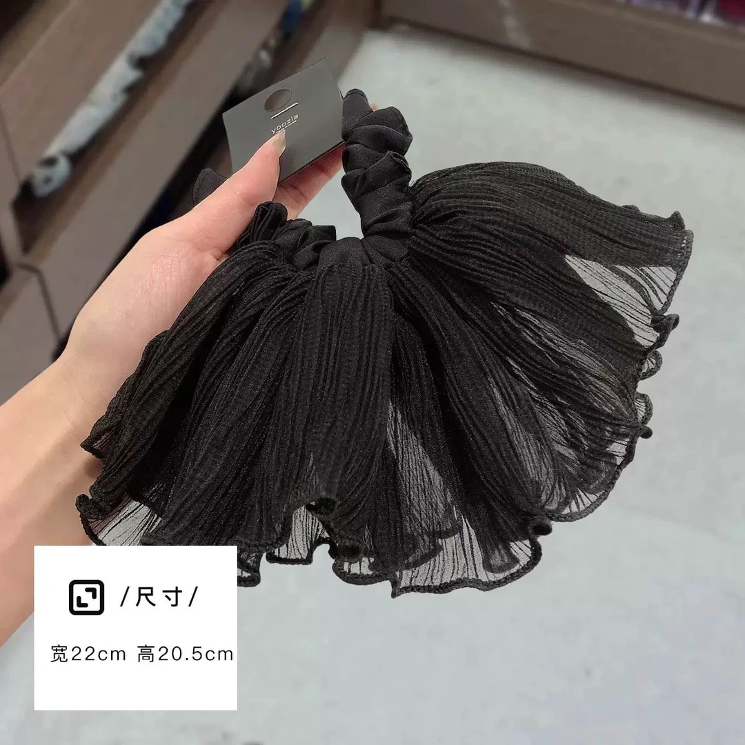 小众设计头饰韩国发饰春夏撞色ins风百搭网纱头绳黑白小裙子发带