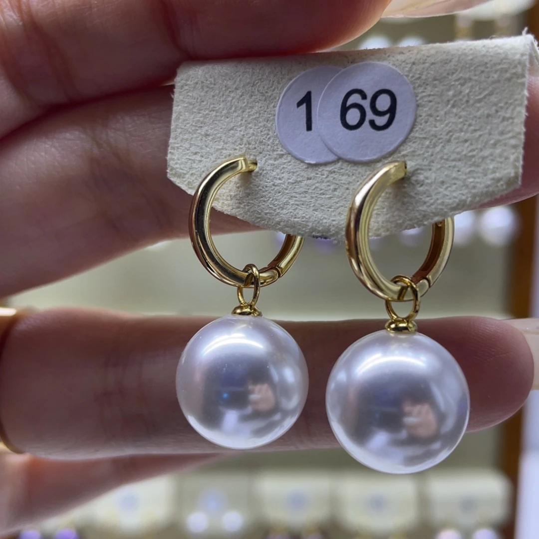 淡水珍珠耳饰银S925镶嵌