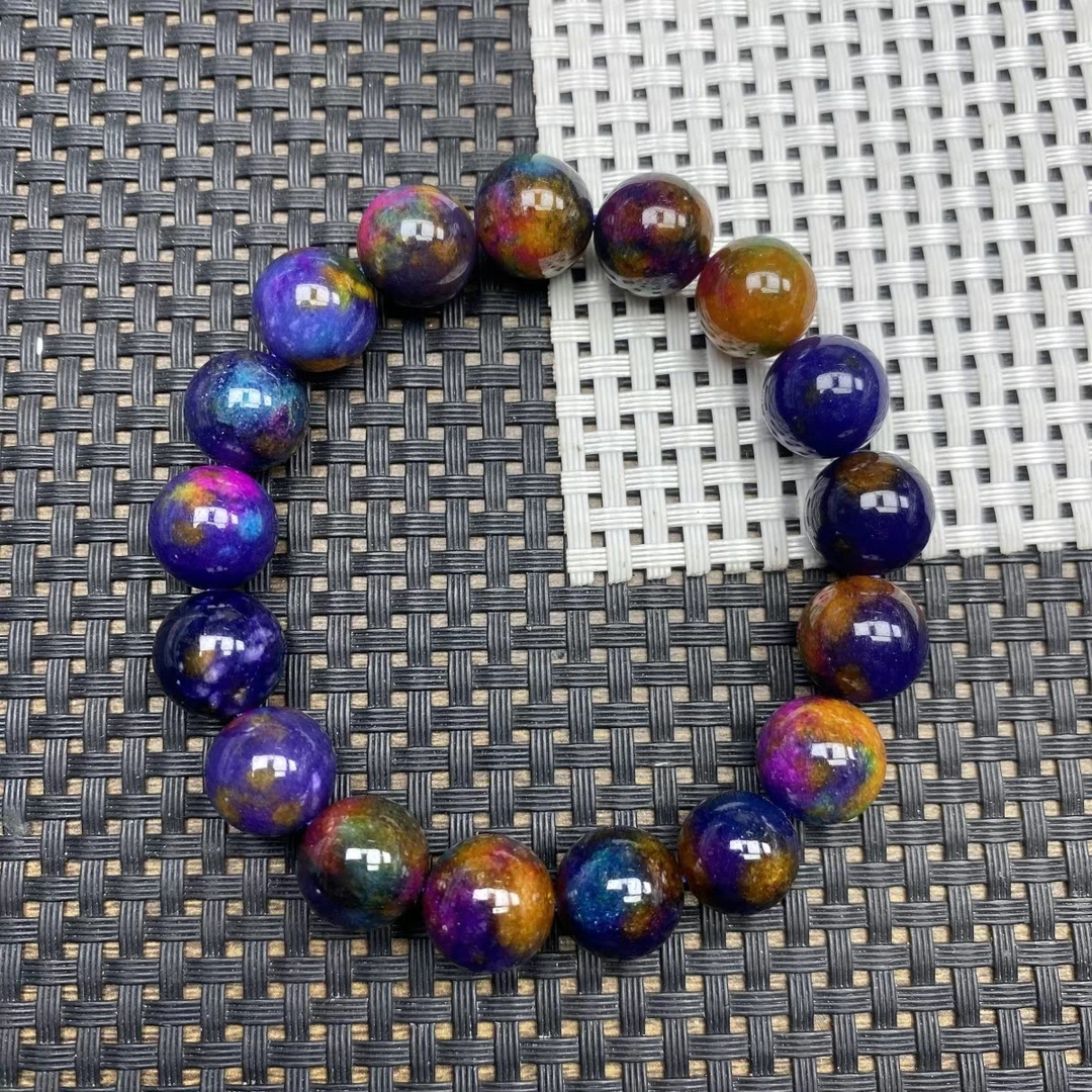 星际蓝七彩花舒12mm手串558