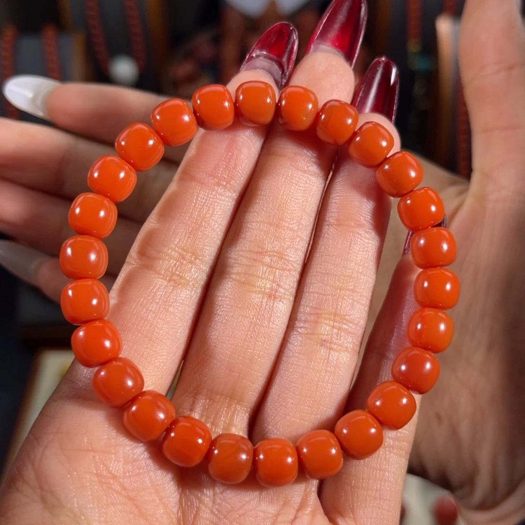 南红玛瑙未镶嵌老形单圈7.8mm