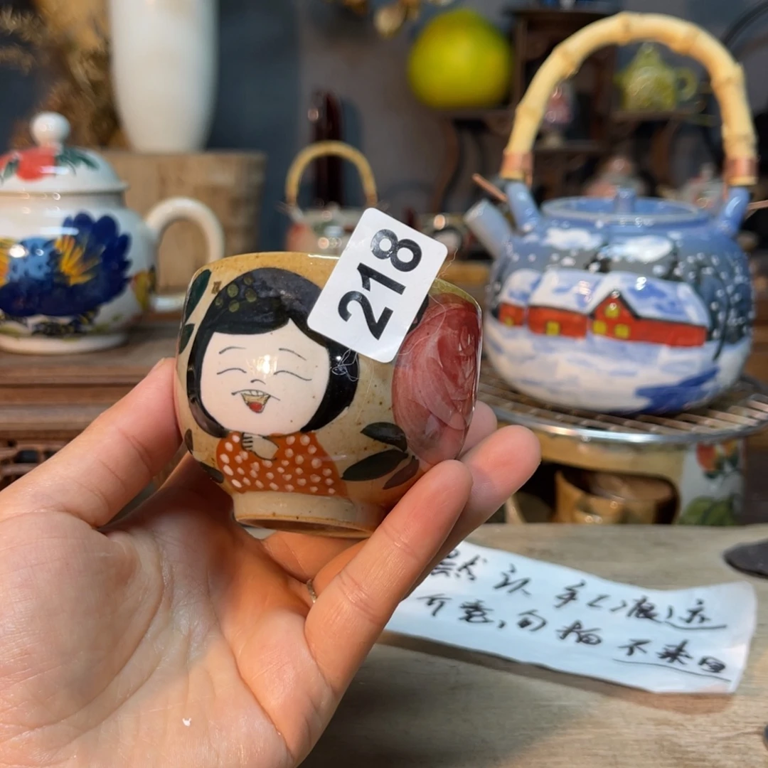 壶素浅陶瓷手工手绘