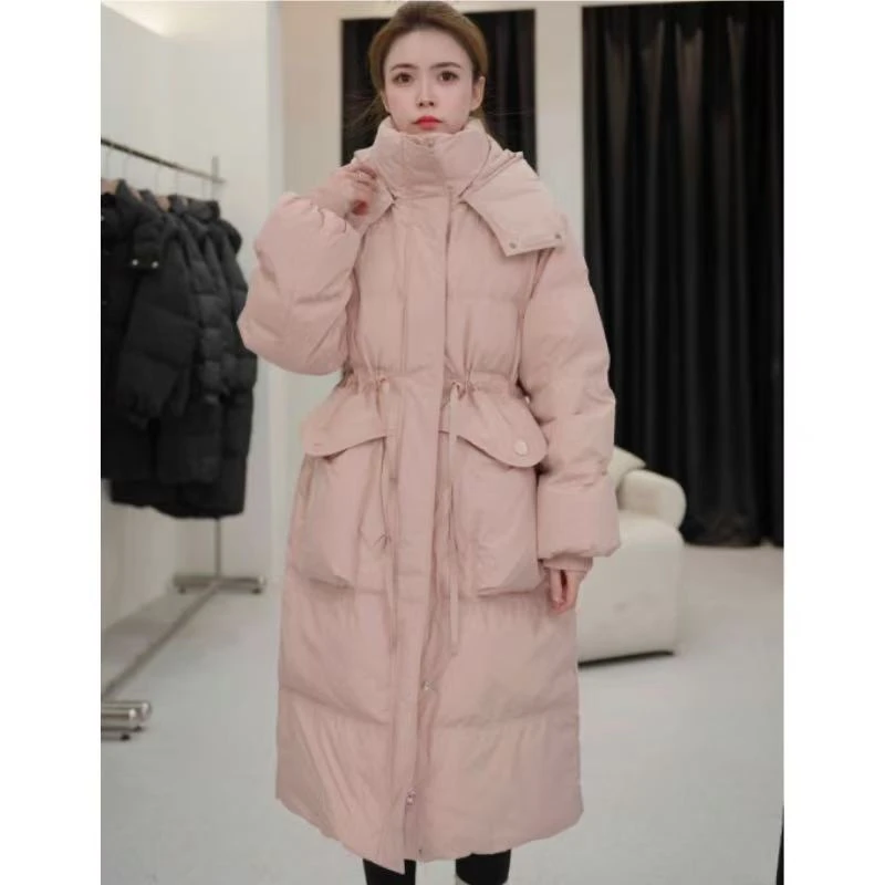 爆款手套羽绒服女中长款冬季新款韩版高端收腰显瘦白鸭绒外套01