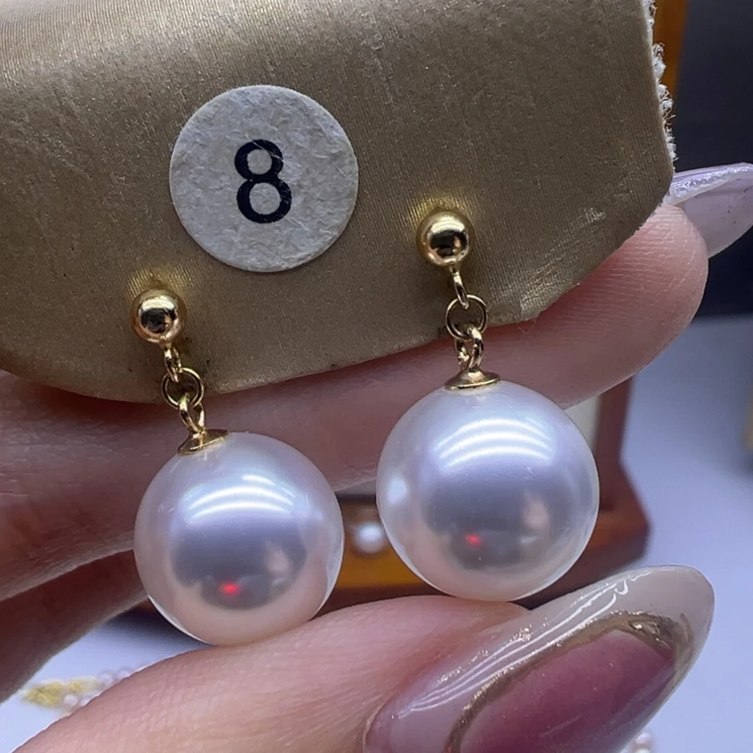 银S925镶嵌淡水珍珠耳饰
