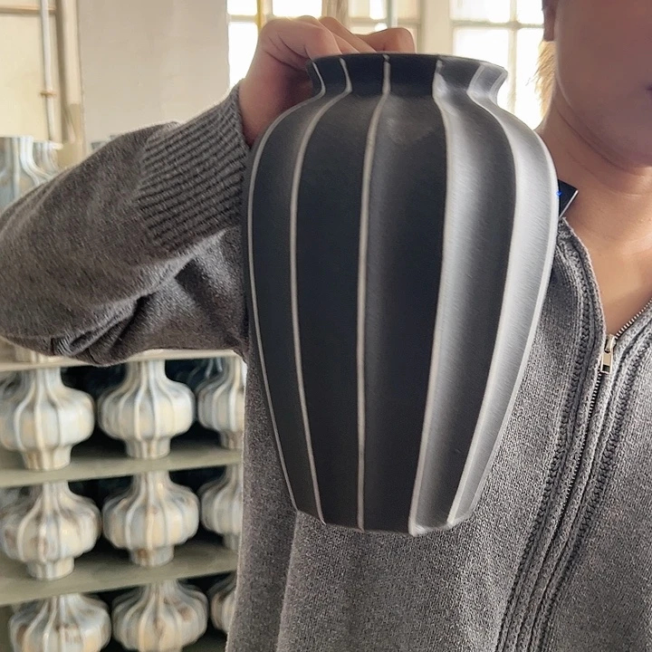 陶摆件景德镇陶瓷花瓶工厂高23口8