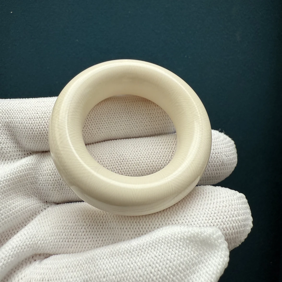 E6552天然猛犸牙 牙圈子50*14mm支持复检 假一罚十