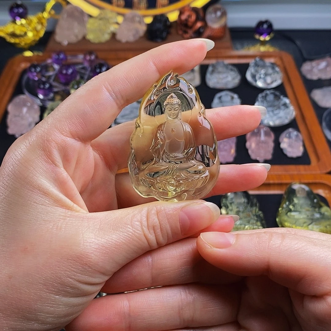 未镶嵌吊坠(赠链)水晶西*狼黄水晶吊坠