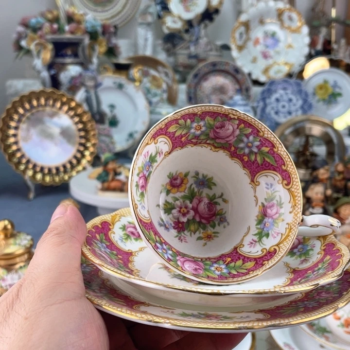 中古瓷器小房子盘子