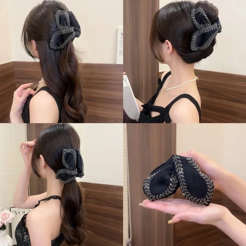 韩版叶片麦穗鲨鱼夹百搭高级感发卡后脑勺发抓布艺抓夹头饰发饰