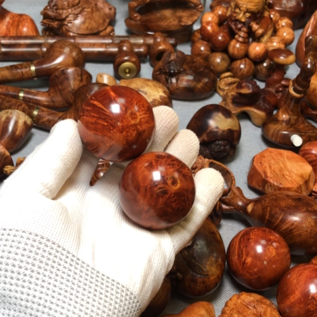 【闪购商品】木麻梨疙瘩火琉璃手把件