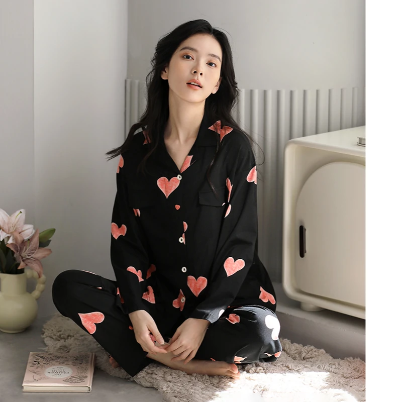 睡衣女士春秋季秋款纯棉长袖家居服2025新款加大码两件套装