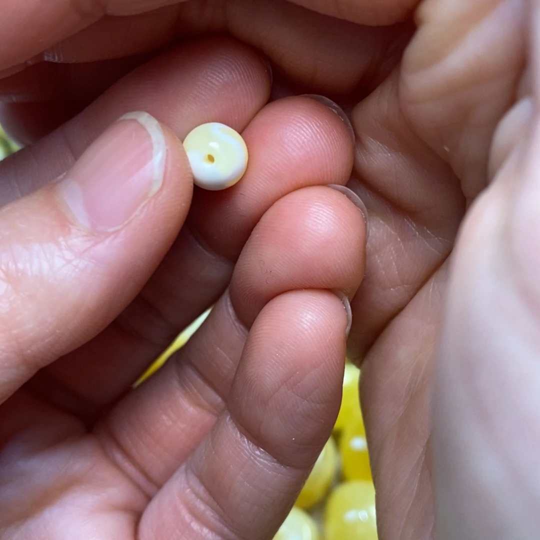 琥珀未镶嵌裸石蜜蜡圆珠三通