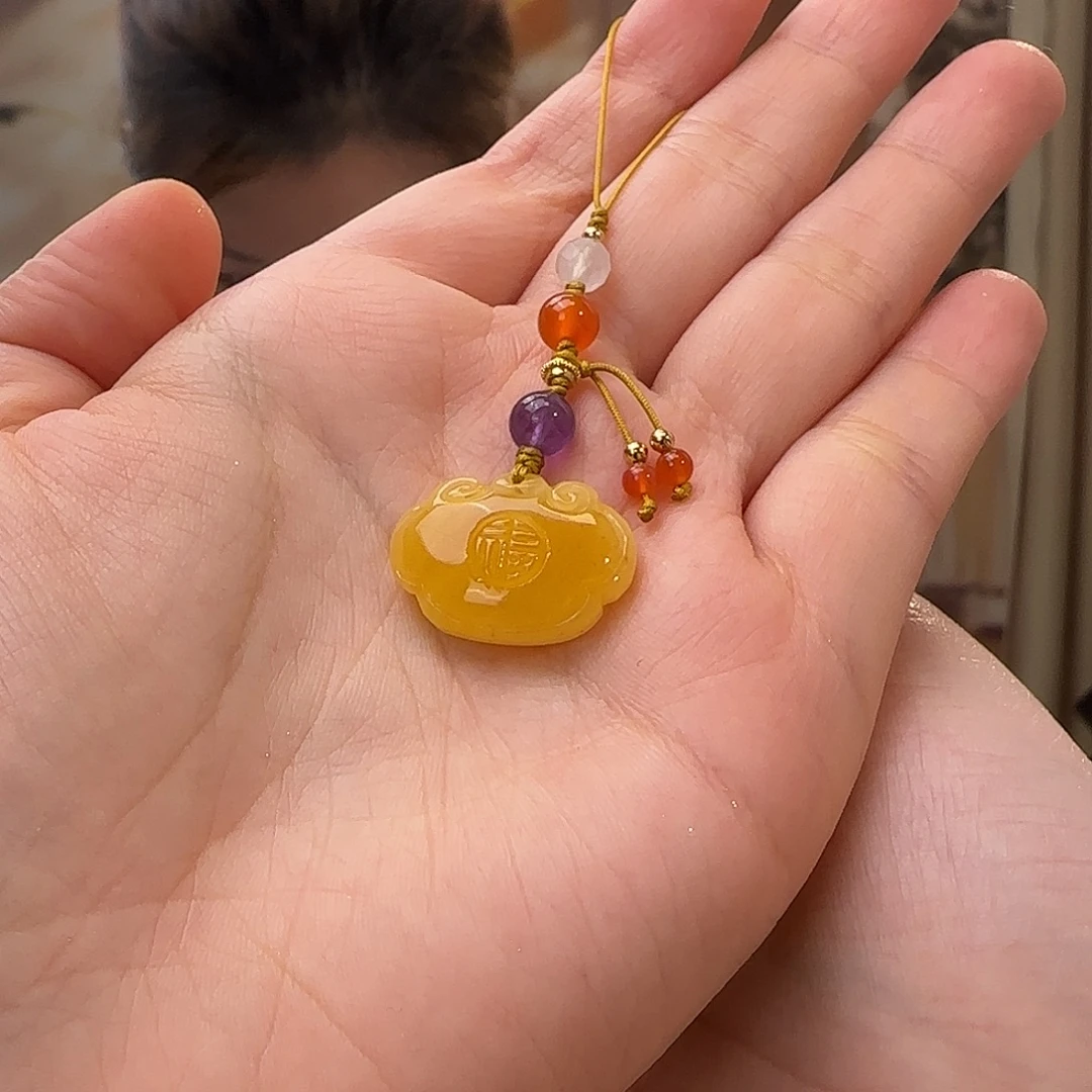 蜜蜡未镶嵌吊坠(赠链)