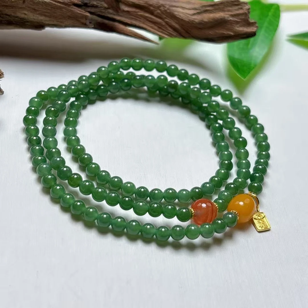 《老猪严选》AXYJ-061和田玉碧玉多圈设计款4+mm s925多样性发其一