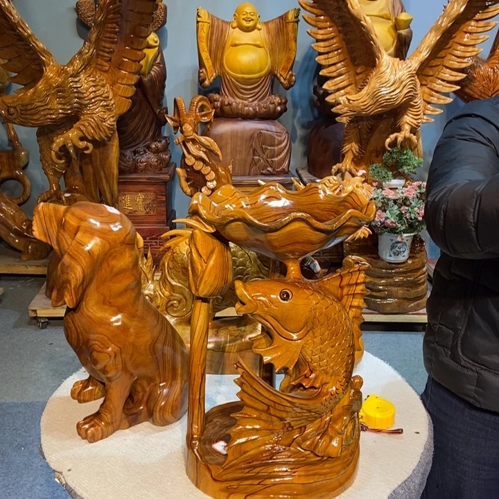 香樟木香樟木鱼摆件1件