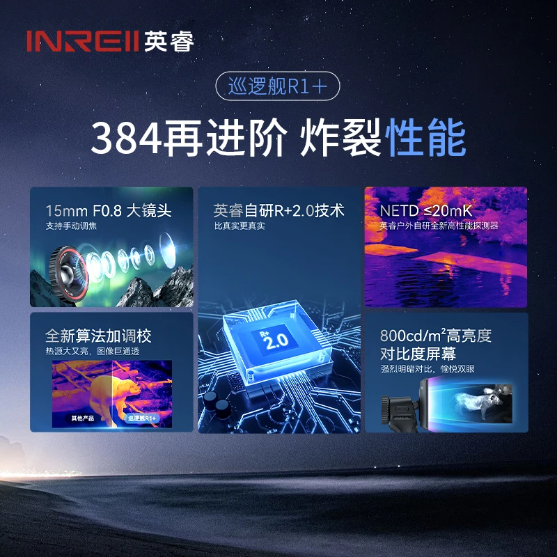 618英睿一体机巡逻舰R1+艾睿热成像户外红外超清超轻夜视仪热成像