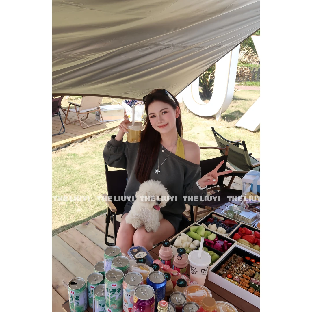 【LIUYI】露营记～夏季空气层卫衣+挂脖背心两件套53232