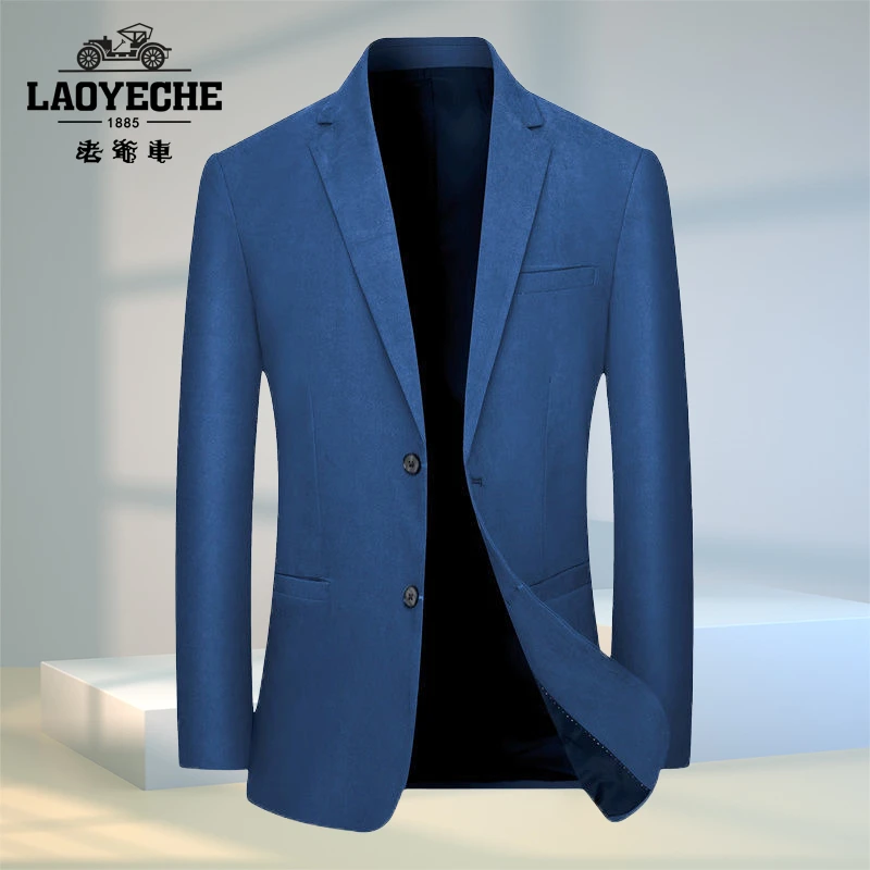 老爷车春秋新款男士纯色免熨抗皱休闲西服外套商务休闲修身韩版潮